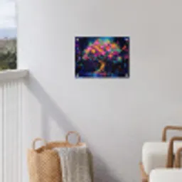 Boom - Bloemen - Magisch - Gekleurde tuinposter los doek klein -sfeer8