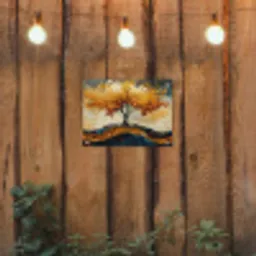 Boom - Natuur - Goud - Modern tuinposter los doek klein -sfeer1