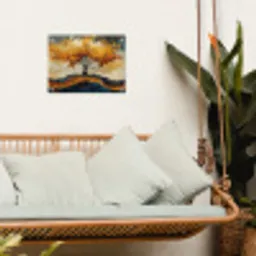 Boom - Natuur - Goud - Modern tuinposter los doek klein -sfeer7