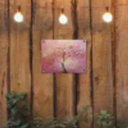 Boom - Roze - Goud - Modern tuinposter los doek klein -sfeer1