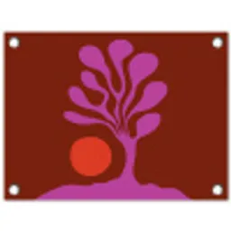 Boom - Paars - Cirkel - Vloeiend tuinposter los doek klein -3d