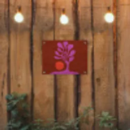 Boom - Paars - Cirkel - Vloeiend tuinposter los doek klein -sfeer1