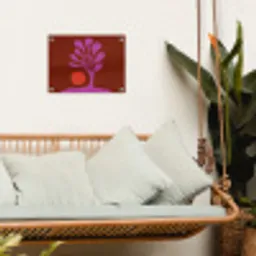 Boom - Paars - Cirkel - Vloeiend tuinposter los doek klein -sfeer7