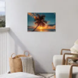 Tropische Droomzonsondergang tuinposter los doek klein -sfeer8