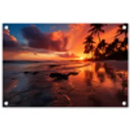 Tropische Zonsondergang tuinposter los doek klein -3d