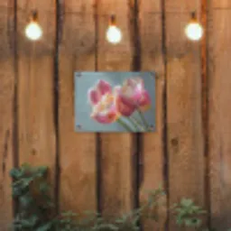 Tulpen - Roze - Stelen tuinposter los doek klein -sfeer1