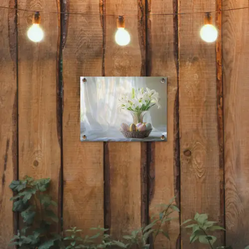 Vaas - Eieren - Bloemen tuinposter los doek klein -sfeer1