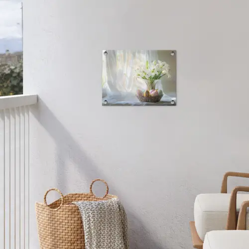 Vaas - Eieren - Bloemen tuinposter los doek klein -sfeer8