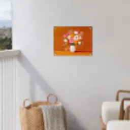 Vaas - Bloemen - Oranje tuinposter los doek klein -sfeer8