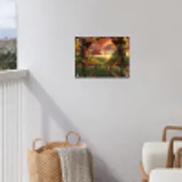 Wijngaard - Druiven - Zonsondergang tuinposter los doek klein -sfeer8