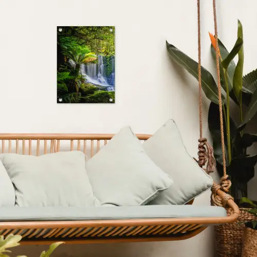 Waterval in het Regenwoud tuinposter los doek klein -sfeer7