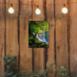 Waterval in het Regenwoud tuinposter los doek klein -sfeer1