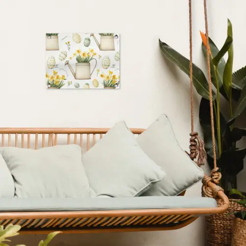 Gieter - Bloemen - Eieren tuinposter los doek klein -sfeer7