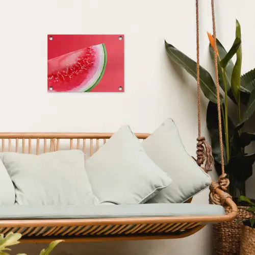 Watermeloen - Rood - Zomers tuinposter los doek klein -sfeer7