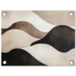 Golven - Abstract - Beige tuinposter los doek klein -3d