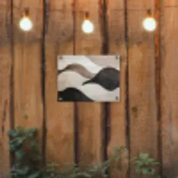 Golven - Abstract - Beige tuinposter los doek klein -sfeer1