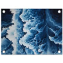 Golven - Blauw - Schuim tuinposter los doek klein -3d