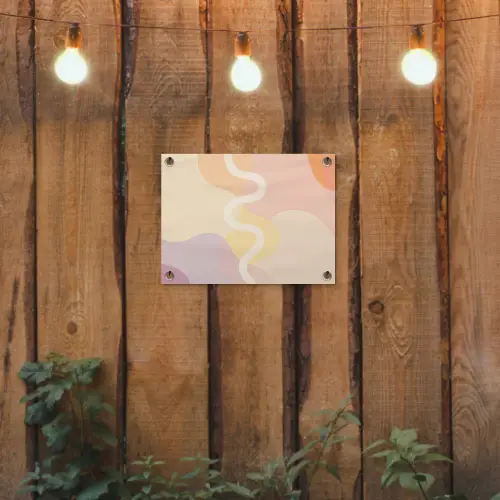 Golvende vormen - Abstract - pastel tuinposter los doek klein -sfeer1