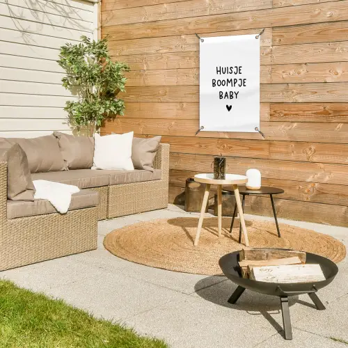 Huisje boompje baby - Spreuken - Quotes tuinposter los doek klein -sfeer4