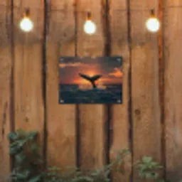 Walvis staart - Water - Zonsondergang tuinposter los doek klein -sfeer1