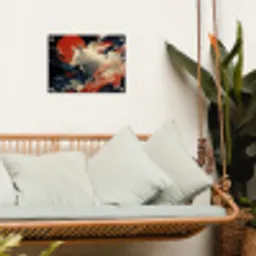 Witte vos - wolken - maan tuinposter los doek klein -sfeer7
