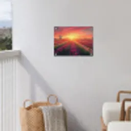 Windmolen - Zonsondergang - Landschap tuinposter los doek klein -sfeer8
