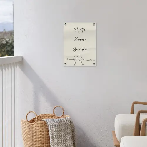 Wijn en Zonnen tuinposter los doek klein -sfeer8