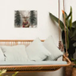 Winter - Bos - Rendier - Donker tuinposter los doek klein -sfeer7