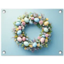 Krans - Eieren - Bloemen tuinposter los doek klein -3d