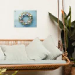 Krans - Eieren - Bloemen tuinposter los doek klein -sfeer7