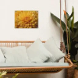 Geel - Chrysant - Zachtheid tuinposter los doek klein -sfeer7