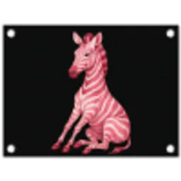 Zebra - Roze - Gestreept tuinposter los doek klein -3d