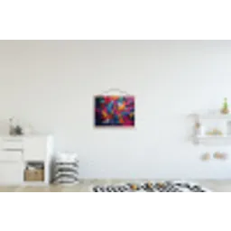 Abstract - Explosie - Neonkleuren textielposter latten blank klein -kinderkamer