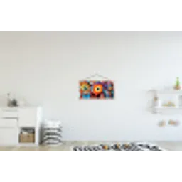 Abstract - Gezicht - Kleurrijk textielposter latten blank klein -kinderkamer
