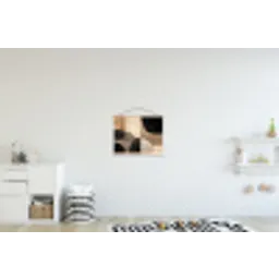 Abstract - Vlakken - Zwart - Rond textielposter latten blank klein -kinderkamer
