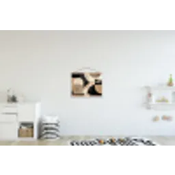 Abstract - Vormen - Modern - Beige textielposter latten blank klein -kinderkamer