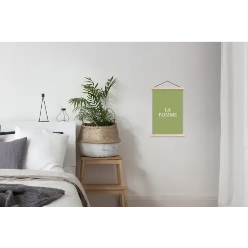 Appel - Groen - Minimalistisch textielposter latten blank klein -woonkamer