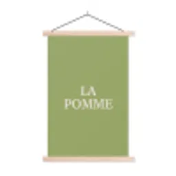 Appel - Groen - Minimalistisch textielposter latten blank klein -3d