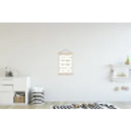 Beer - Japandi - Beige - Decoratie textielposter latten blank klein -kinderkamer
