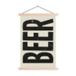Beer - Vintage - Zwart - Beige textielposter latten blank klein -3d