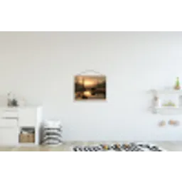 Beer - water - Bos - Ochtendlicht textielposter latten blank klein -kinderkamer