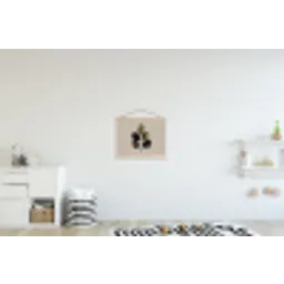 Beukenbladeren - Bruin - Groen - neutraal textielposter latten blank klein -kinderkamer
