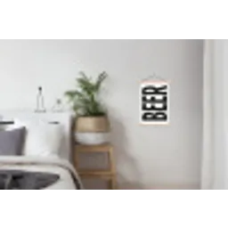 Bier - Japandi - Decoratie - Zwart textielposter latten blank klein -woonkamer