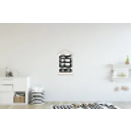 Bier - Japandi - Decoratie - Zwart textielposter latten blank klein -kinderkamer
