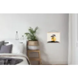 Zwarte boom - Gouden cirkel - Heuvel textielposter latten blank klein -woonkamer