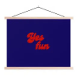 Blauw - Rood - Yes fun - 3D textielposter latten blank klein -3d