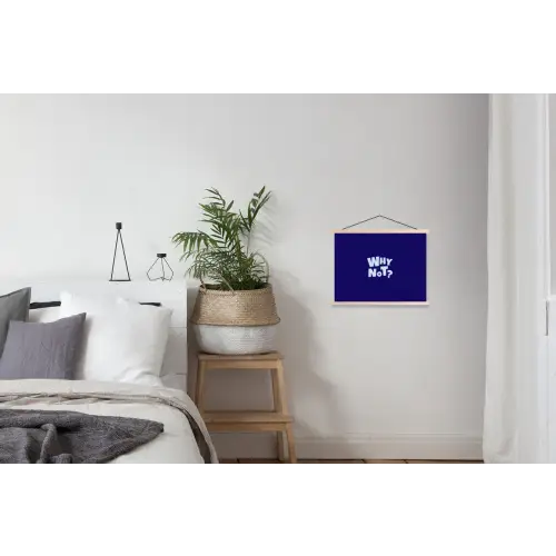 Blauw - Why not - Minimalistisch textielposter latten blank klein -woonkamer