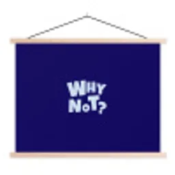 Blauw - Why not - Minimalistisch textielposter latten blank klein -3d