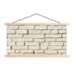 Bakstenen - Muur - Licht - Wit textielposter latten blank klein -3d