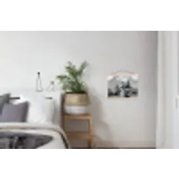 Hut - Grijs - Bergen - Mistig textielposter latten blank klein -woonkamer